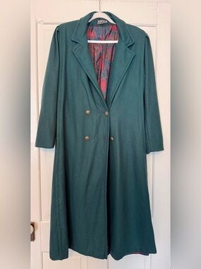 Vintage Jofeld Women’s Dark Teal Double-Breasted Long Coat